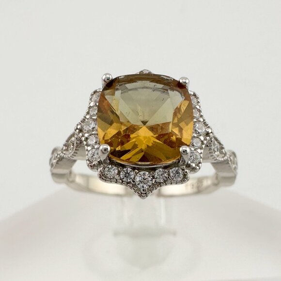 Pretty and Petite Antique Style Lab Created Sultanite Ring Size 8 - Picture 8 of 16